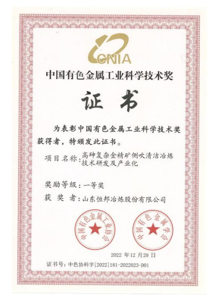中国有色丝瓜影视下载工业科学技术奖一等奖